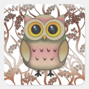 Niedliche Big Mit Augen Owl Stickers