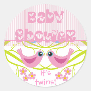 Niedliche Birdies Baby Dusche Umschlag Aufkleber S
