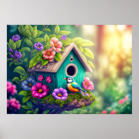 Niedliche Birdwatchers Birdhouse Illustration