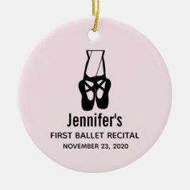 Niedliche Black Ballet Slippers und Pointe Keramik Ornament