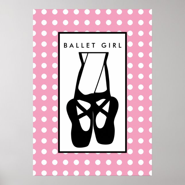 Niedliche Black Ballet Slippers und Pointe Poster (Vorne)