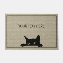 Niedliche Black Cat Custom Halloween Doormat