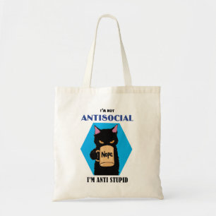 Niedliche Black Cat mit Café Tote Bag Tragetasche