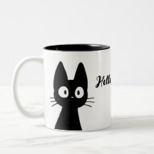 Niedliche Black Cat Tasse - Funny Hello Hooming Ka