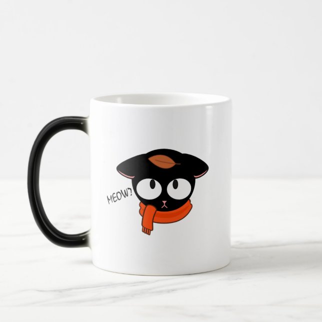 ✨ Niedliche Black Cat Tasse - Herbstfall ✨ (Links)