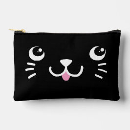 Niedliche Black Kitty Face Zubehörtasche