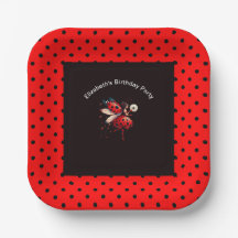 Niedliche Black & Red Ladybug Fairy Birthday Party