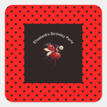 Niedliche Black & Red Ladybug Fairy Birthday Party