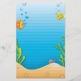 niedliche Blasen-Fische unter Wasser Briefpapier