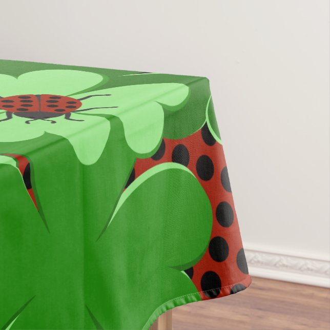 Niedliche Blätter für grüne Ladybug-Insektenkleber Tischdecke (Beispiel)