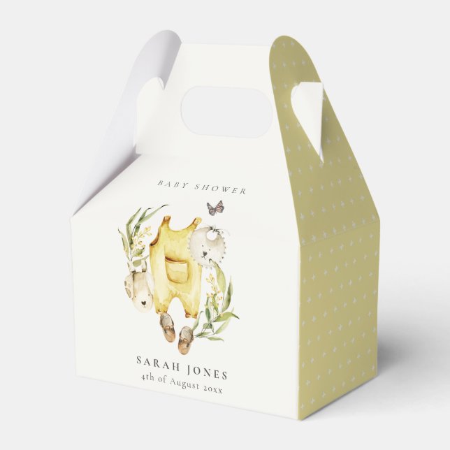 Niedliche Blattfolie Gelbe Kleidung Kinderdusche Geschenkschachtel (Vorderseite)