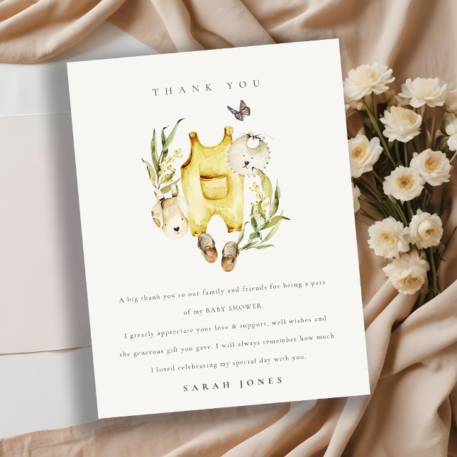 Niedliche Blattfolie Gelbe Kleidung Kinderdusche Postkarte (Von Creator hochgeladen)