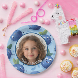 Niedliche Blaubeere nach Kundenwunsch Foto und Nam Pappteller