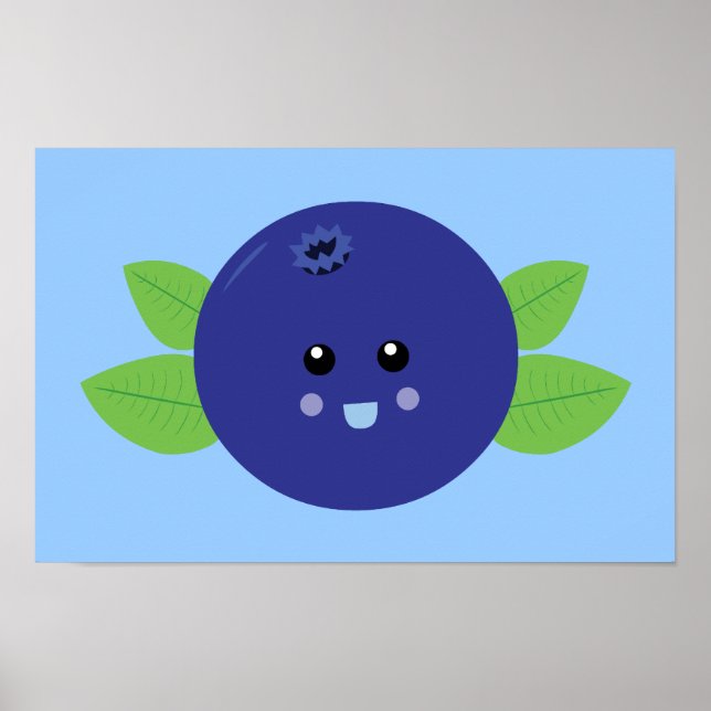 Niedliche Blaubeere Poster (Vorne)