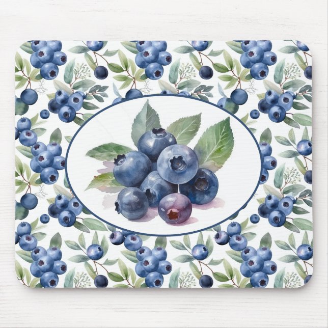 Niedliche Blaubeeren Mousepad (Vorne)