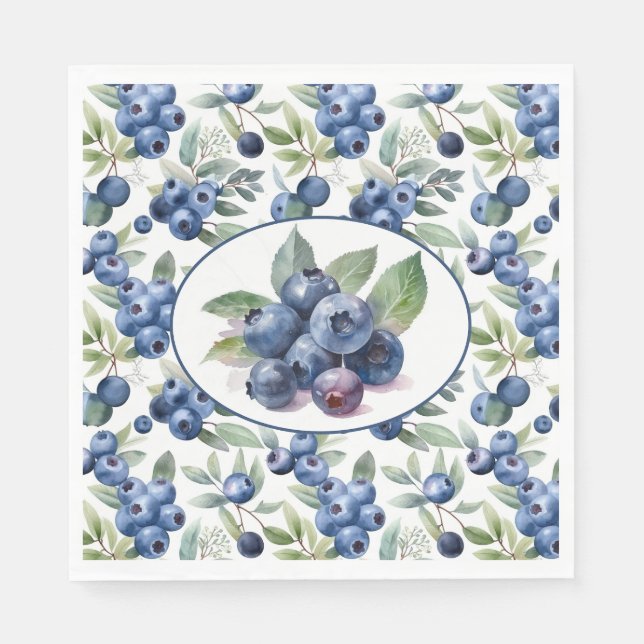Niedliche Blaubeeren Serviette (Vorderseite)