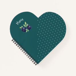 Niedliche Blaubeeren Wasserfarben Handlackiert Notizbuch