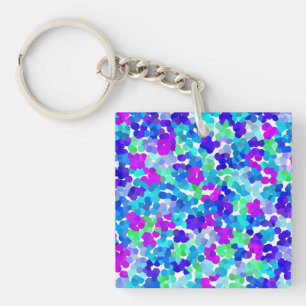 Niedliche blaue Aqua-violette Pinky-Muster Gepäcka Schlüsselanhänger