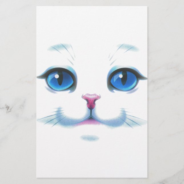 Niedliche blaue Augen der Katze Briefpapier (Vorderseite)