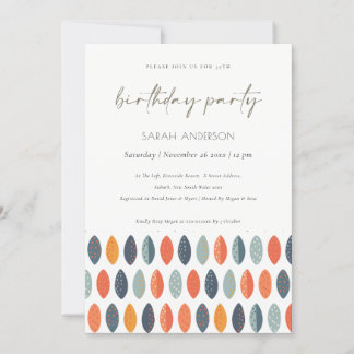 Niedliche blaue Blätter Botanisch jedes Alter Gebu Dankeskarte