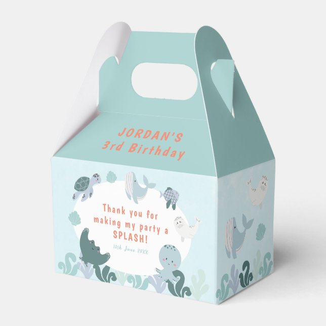 Niedliche blaue Boys unter dem Meereswasser Farbe  Geschenkschachtel (Vorderseite)