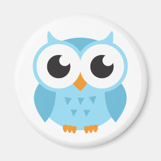 Niedliche Blaue Cartoon-Eule Magnet