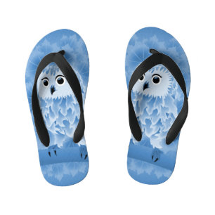 Niedliche blaue Eule Kinderbadesandalen