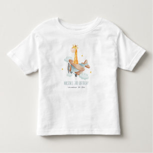 Niedliche Blaue Fliege über Giraffe tierisches Flu Kleinkind T-shirt