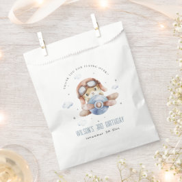 Niedliche blaue Fliege über Teddy Animal Flugzeug Geschenktütchen