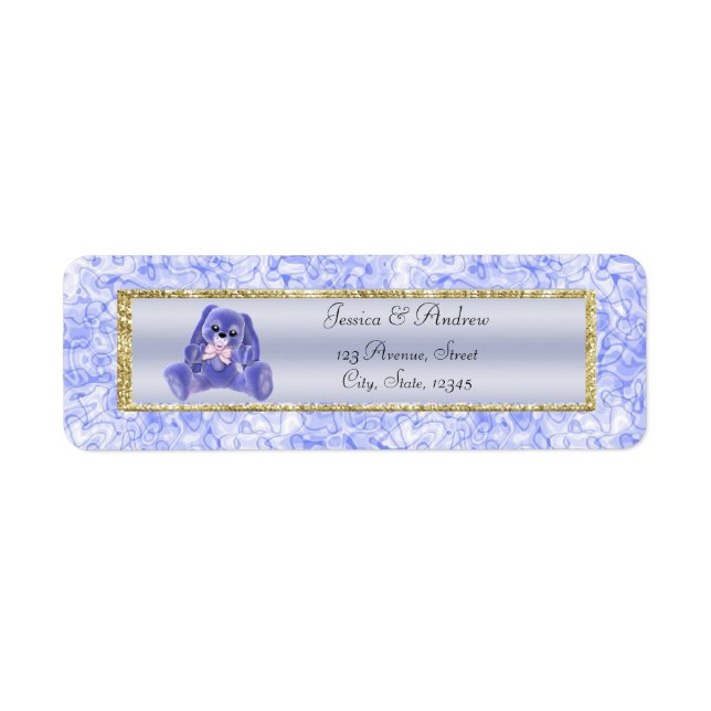 Niedliche blaue Häschen-Baby-Dusche (Vorne)