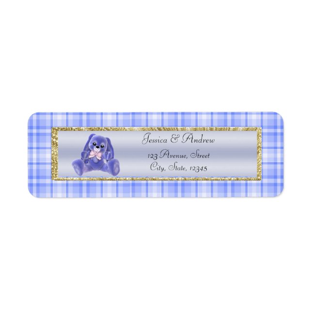 Niedliche blaue Häschen-Baby-Dusche (Vorne)