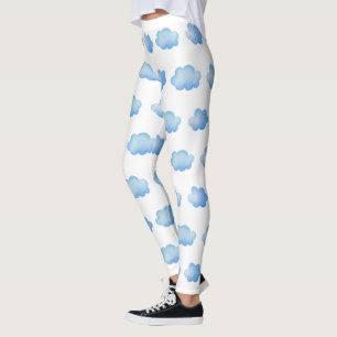 Niedliche blaue Himmelsmarbelwolke-Muster Leggings