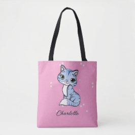 Niedliche blaue Katze auf rosa individuelle Name