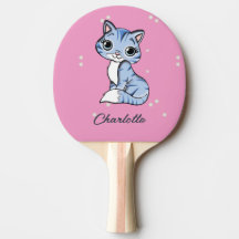 Niedliche blaue Katze auf rosa individuelle Name