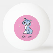 Niedliche blaue Katze auf rosa individuelle Name