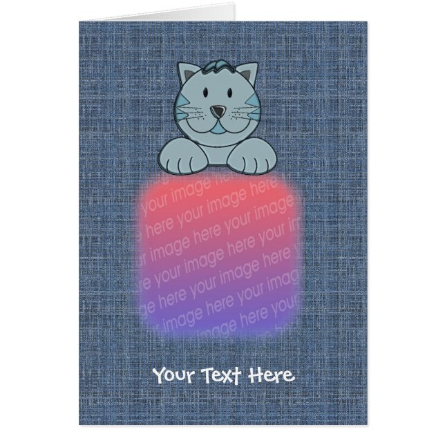 Niedliche blaue Katze Ihre Foto-Karte (Vorne)