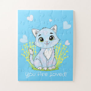 Niedliche blaue Katze Puzzle