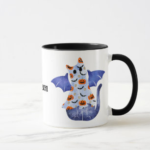 Niedliche blaue Katze zu Halloween Kostüm 1 Tasse