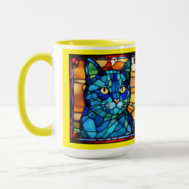 Niedliche blaue Katzen-Kaffeetasse Tasse
