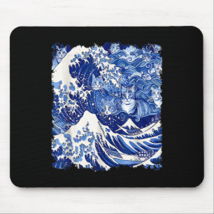 Niedliche blaue Katzen wellen nach Kamala Funny Bl Mousepad