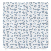 Niedliche blaue Knochenknochen-Paws und Herzmuster