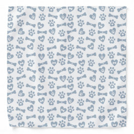 Niedliche blaue Knochenknochen-Paws und Herzmuster Halstuch