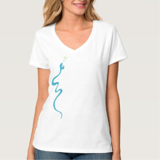 Niedliche blaue liebevolle Cartoon-Schlange T-Shirt