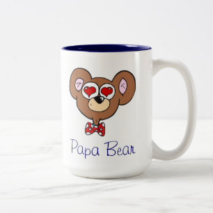 Niedliche blaue Papa-Bärn-Kaffee-Tasse Zweifarbige Tasse
