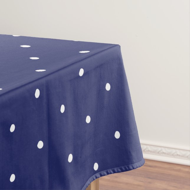 Niedliche blaue Polka-Punkte-Muster elegant Tischdecke (Beispiel)