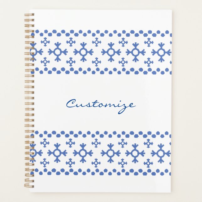 Niedliche Blaue Schneeflocken Muster Thunder_Cove Planer (Vorderseite)