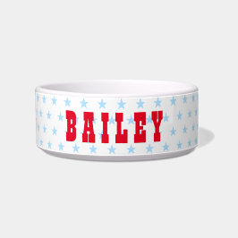 Niedliche blaue Sterne Hund Welpe Katze Katze Haus Napf