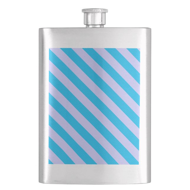 Niedliche blaue Streifen Flachmann (Vorderseite)