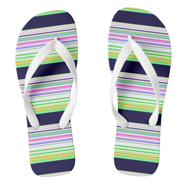 Niedliche blaue Streifen Flip Flops (Fußbett)