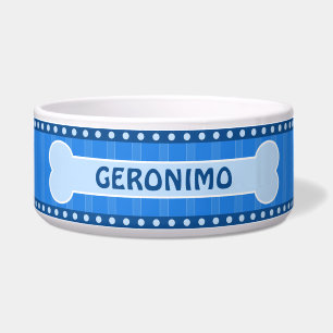 Niedliche blaue Streifen Knochen und Paws Große Hu Napf